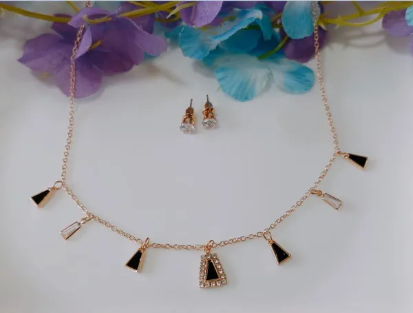 Silver/Gold/Rose_Gold_Plated_Choker_Necklace-_NK_2466_For_Women_&_Girls