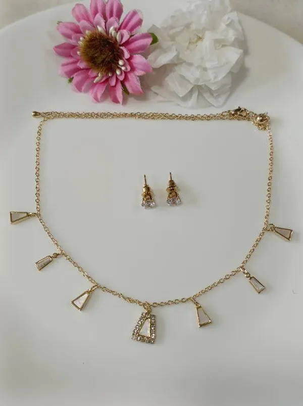 Silver/Gold/Rose_Gold_Plated_Choker_Necklace-_NK_2466_For_Women_&_Girls