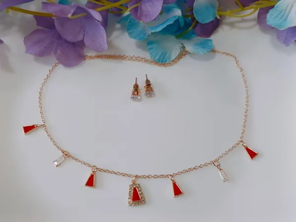 Silver/Gold/Rose_Gold_Plated_Choker_Necklace-_NK_2466_For_Women_&_Girls