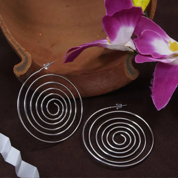 Silver_Plated_Sterling_spirals_western_Earring-WER_3273_For_Women_&_Girls
