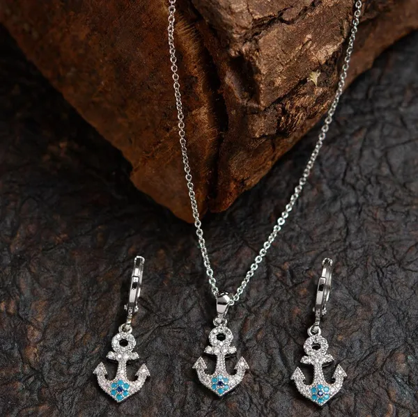 Silver_Rhodium_Plated_CZ_American_Diamond_Nautical_Arrow_Sha_For_Women_&_Girls