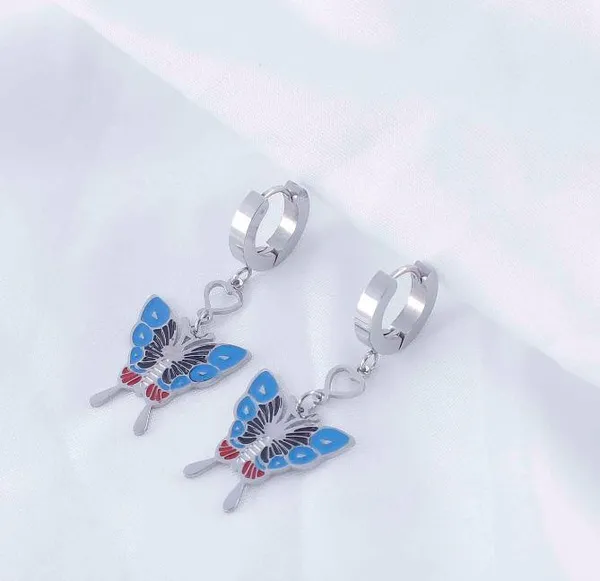 Stainlees_Steel_Enamel_Butterfly_Hoops_Earring_-_STNER_5070_For_Women_&_Girls