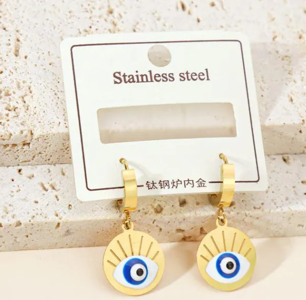 Stainlees_Steel_Enamel_Evil_Eye_Hoops_Earring_-_STNER_5078_For_Women_&_Girls