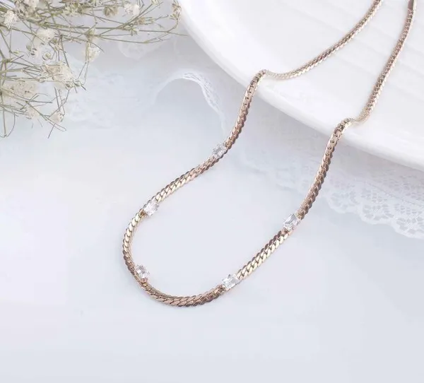 Stainless_Steel_Baguette_Cubic_Zirconia_Chain_Necklace_-_STN_For_Women_&_Girls