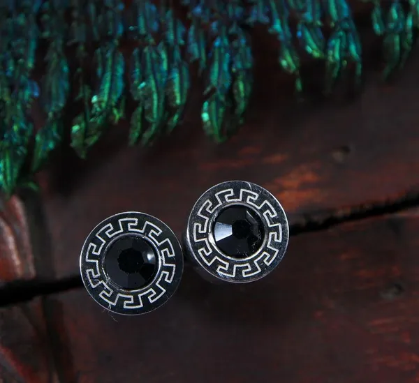 Stainless_Steel_Black_Stud_Earring-STNER_2740_For_Women_&_Girls