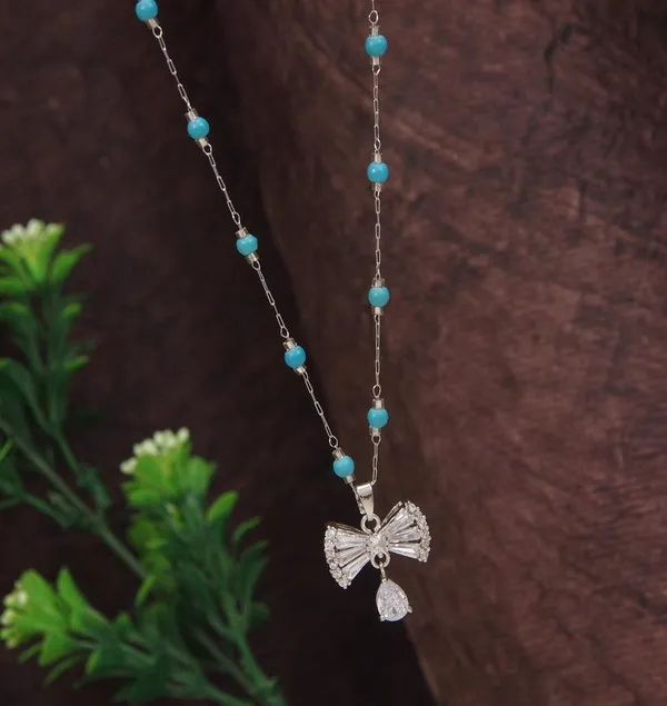 Stainless_Steel_Silver_Bow_Shaped_Pendent_Pearl_Chain_Neckla_For_Women_&_Girls