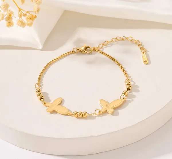 Stainless_Steel_Butterfly_Chain_Bracelet_-_STBR_5196_For_Women_&_Girls