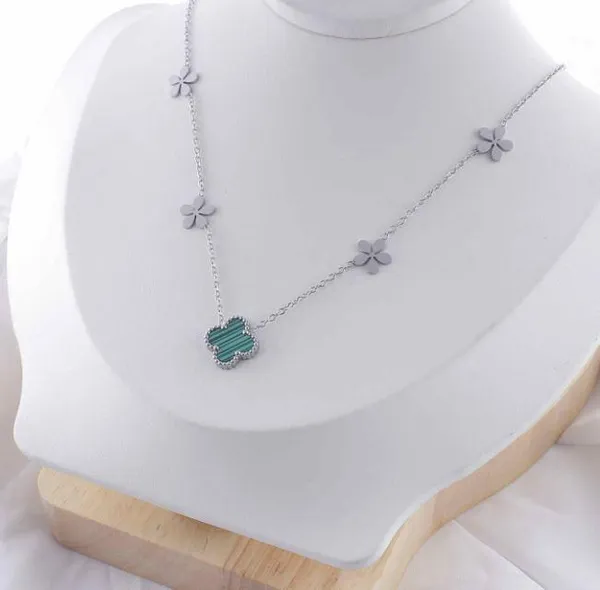 Stainless_Steel_Clover_Flower_Link_Necklace_-_STNK_5031_For_Women_&_Girls