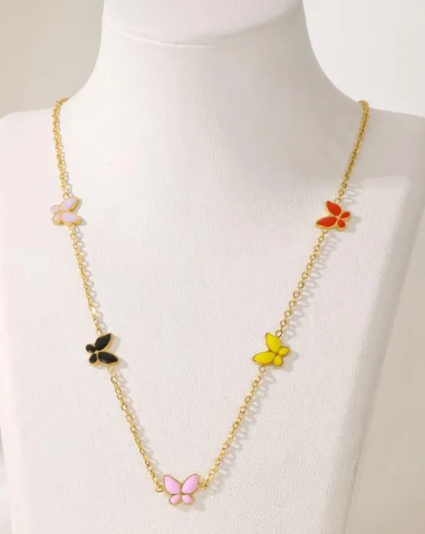 Stainless_Steel_Colourful_Butterfly_Necklace_-_STNK_5013_For_Women_&_Girls
