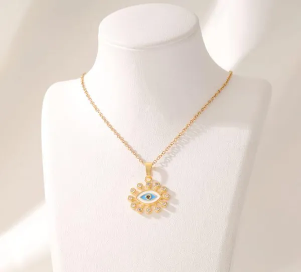 Stainless_Steel_Cubic_Zirconia_Evil_Eye_Pendent_Necklace_-_S_For_Women_&_Girls