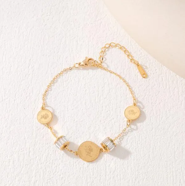 Stainless_Steel_Elizabeth_Coin_Link_Bracelet-_STBR_5091_For_Women_&_Girls