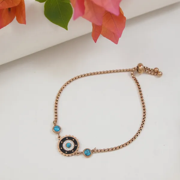 Stainless_Steel_Enamel_Floral_Bracelet_For_Women_&_Girls