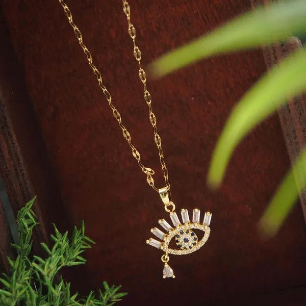 Stainless_Steel_Evil_Eye_Pendent_Chain_Necklace_-_STNK_4963_For_Women_&_Girls
