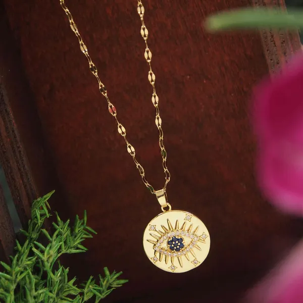 Stainless_Steel_Evil_Eye_Pendent_Chain_Necklace_-_STNK_4983_For_Women_&_Girls