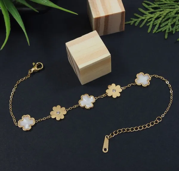 Stainless_Steel_Flower_Link_Bracelet_-_STBR_5349_For_Women_&_Girls