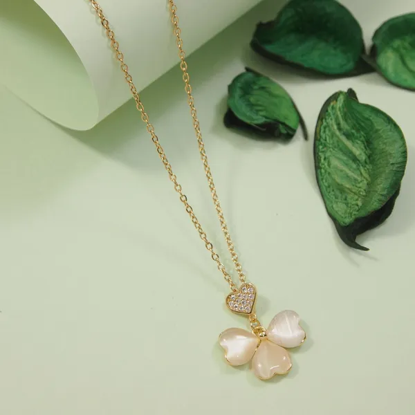 Stainless_Steel_Four_Heart_Shaped_Pendent_Chain_Necklace_-_S_For_Women_&_Girls