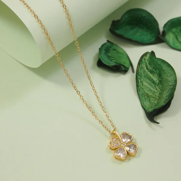 Stainless_Steel_Four_Heart_Shaped_Pendent_Chain_Necklace_-_S_For_Women_&_Girls