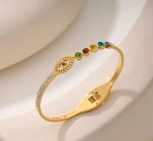 Stainless_Steel_Gold_Plated_Colourful_Evil_Eye_Kada_-_STKD_4942_For_Women_&_Girls