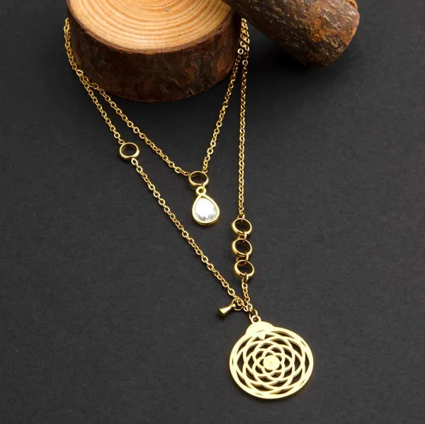 Stainless_Steel_Gold_Plated_Dual_Layered_With_Flower_of_Life_For_Women_&_Girls