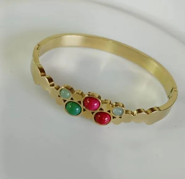Stainless_Steel_Gold_Plated_Multi_Coloured_Kada_-_STKD_4850_For_Women_&_Girls