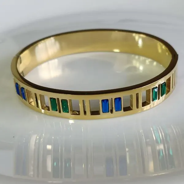 Stainless_Steel_Gold_Plated_Multi_Coloured_Linear_Hollow_kada_-_STKD_4864_For_Women_&_Girls