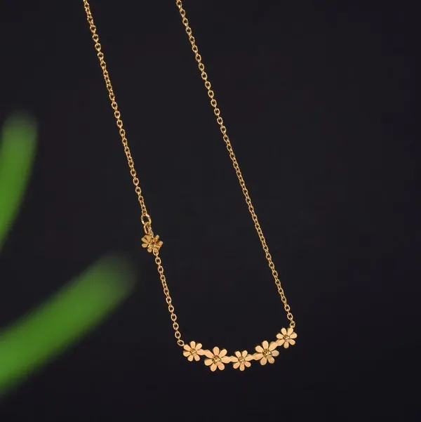Stainless_Steel_Gold_Plated_Multi_Floral_Pendent_Necklace-_S_For_Women_&_Girls