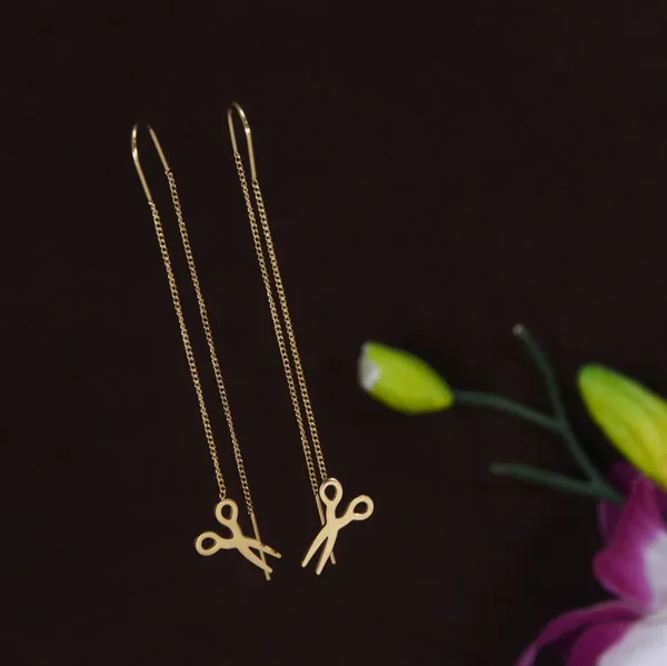 Stainless_Steel_Gold_Plated_Threader_Scisscor_Dangle_Earring-_STNER_3886_For_Women_&_Girls