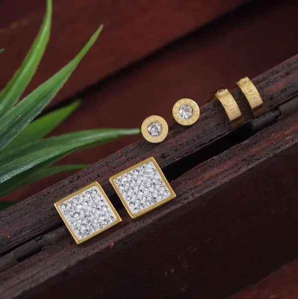 Stainless_Steel_Gold_Plated_Three_Pair_Stud_Earring-_STNER_4118_For_Women_&_Girls
