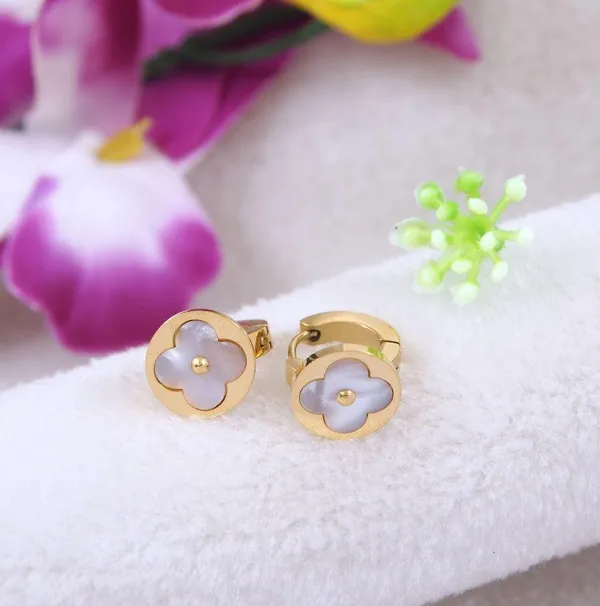 Stainless_Steel_Gold_Plated_White_Shell_Clover_Hoops_Earring-_STNER_4119_For_Women_&_Girls