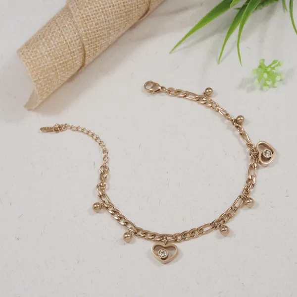 Stainless_Steel_Gold/Rosegold_Plated_Heart_Shaped_Charm_Brac_For_Women_&_Girls