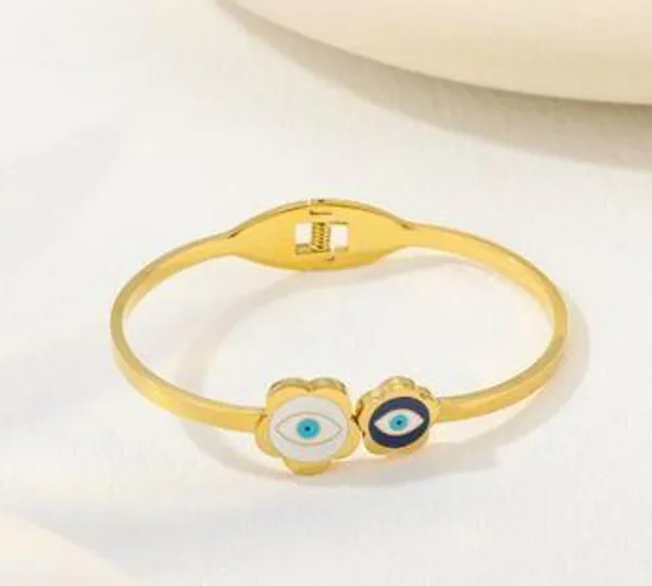 Stainless_Steel_Gold/Rosegold_Plated_Two_Flower_Evil_Eye_Ena_For_Women_&_Girls