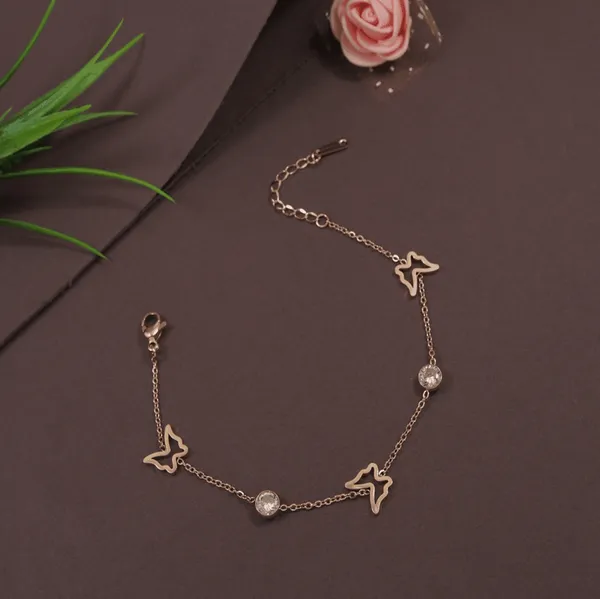 Stainless_Steel_Gold/Silver/Rosegold_Plated_Butterfly_Bracel_For_Women_&_Girls