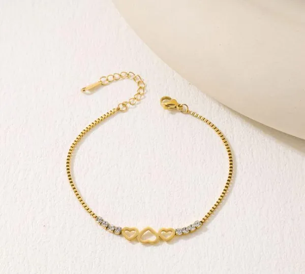 Stainless_Steel_Heart_Link_Cubic_Zirconia_Bracelet_-_STBR_50_For_Women_&_Girls