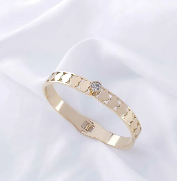 Stainless_Steel_Heart_Link_Cubic_Zirconia_Kada_-_STNK_5058_For_Women_&_Girls