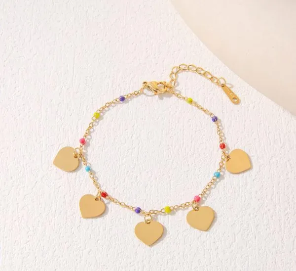 Stainless_Steel_Heart_Shape_Colourful_Beads_Bracelet_-_STBR_For_Women_&_Girls