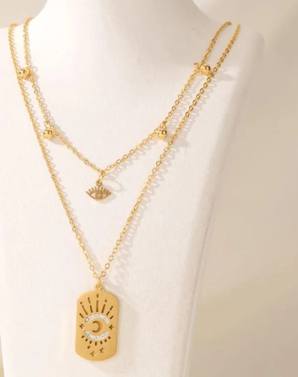 Stainless_Steel_Moon_&_Star_Sun_Pendent_Necklace_-_STNK_5037_For_Women_&_Girls