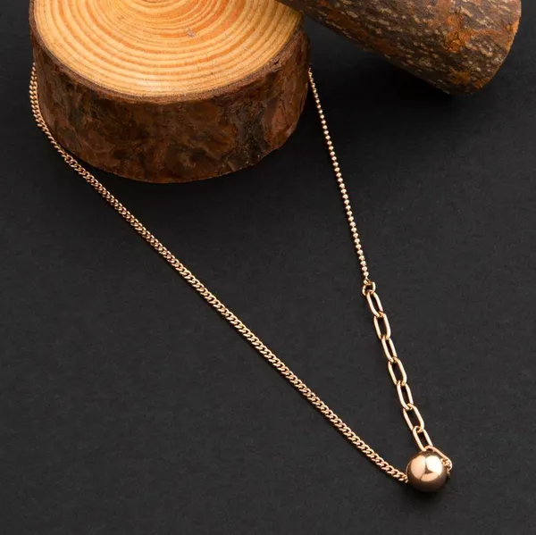 Stainless_Steel_Rose_Gold_Chain_With_Ball_Shape_Pendant-_NK_For_Women_&_Girls