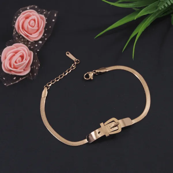 Stainless_Steel_Rosegold_Plated_Belt_Buckle_Bracelet-_STBR_4_For_Women_&_Girls