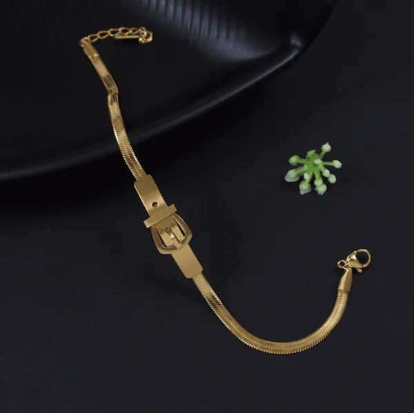 Stainless_Steel_Rosegold_Plated_Belt_Buckle_Bracelet-_STBR_4_For_Women_&_Girls