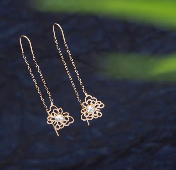 Stainless_Steel_Rosegold_Plated_Butterfly_Threader_Earring-STNER_2706_For_Women_&_Girls