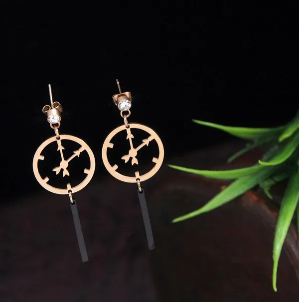 Stainless_Steel_Rosegold_Plated_Clock_Designed_Earring-_STNER_2728_For_Women_&_Girls