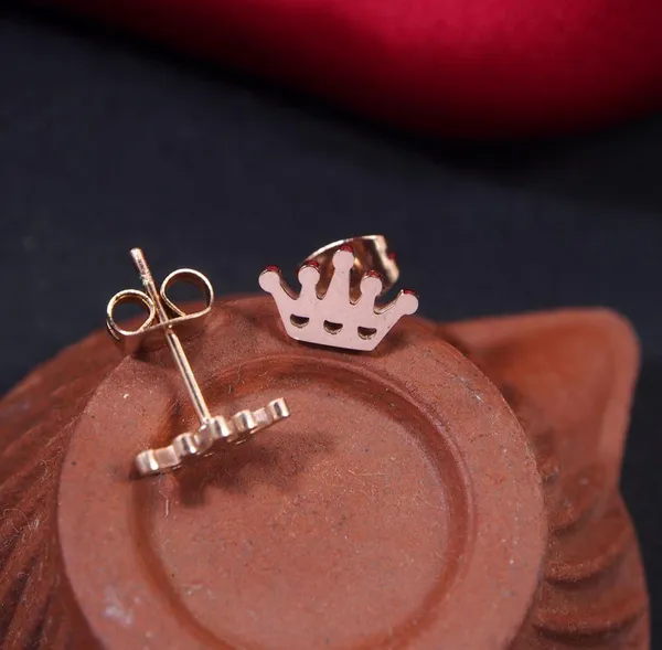 Stainless_Steel_Rosegold_Plated_Crown_Shaped_Stud_Earring-STNER_2711_For_Women_&_Girls