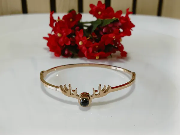 Stainless_Steel_Rosegold_Plated_Deer_Antler_Kada-_STKD_3050_For_Women_&_Girls