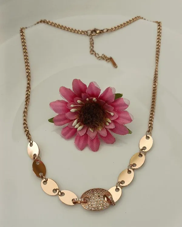 Stainless_Steel_Rosegold_Plated_Disc_Necklace-STNK_2617_For_Women_&_Girls