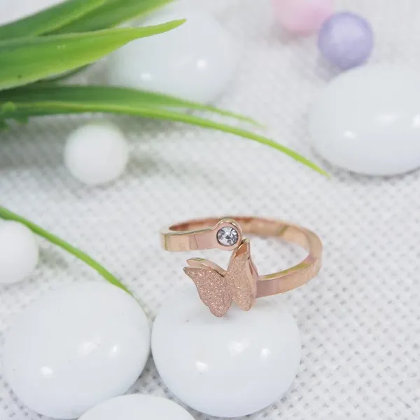 Stainless_Steel_Rosegold_Plated_Double_Cross_Butterfly_Finge_For_Women_&_Girls
