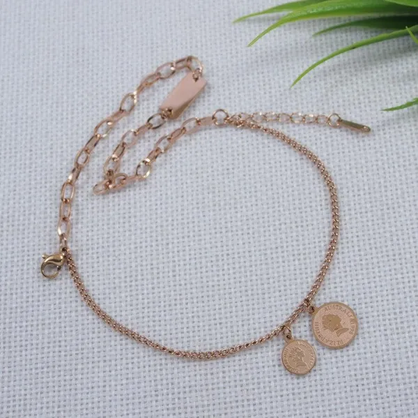 Stainless_Steel_Rosegold_Plated_Elizabeth_Coin_Bracelet-_STB_For_Women_&_Girls