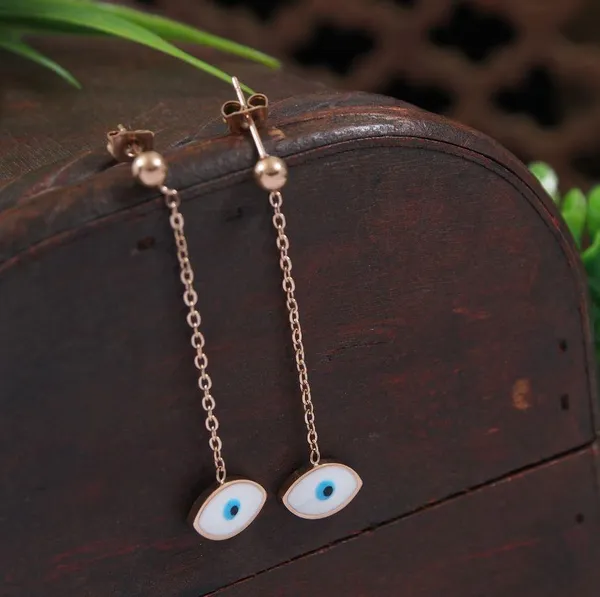 Stainless_Steel_Rosegold_Plated_Evil_Eye_Chain_Dangle_Earring-_STNER_4051_For_Women_&_Girls