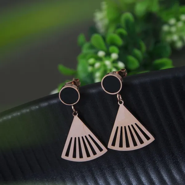Stainless_Steel_Rosegold_Plated_Fan_Tail_Drop_Earring-STNER_2819_For_Women_&_Girls