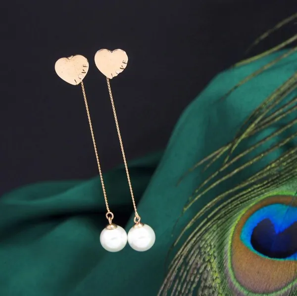 Stainless_Steel_Rosegold_Plated_Heart_Shaped_Chain_Pearl_Earring-_STNER_2762_For_Women_&_Girls