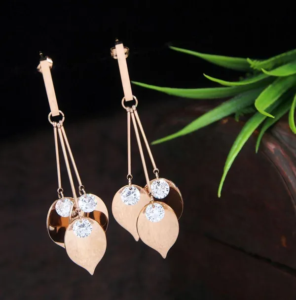 Stainless_Steel_Rosegold_Plated_Leaf_Shaped_Dangle_Earring-STNER_2735_For_Women_&_Girls